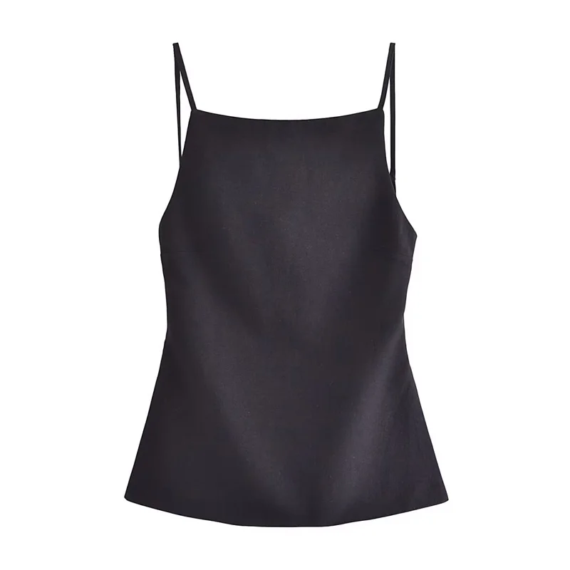 HXAO Women Top 2024 Lace Up Backless Camisole Top Women Cheap clothes Sexy Fashion Tanks & Camis Crop top Women White Black top