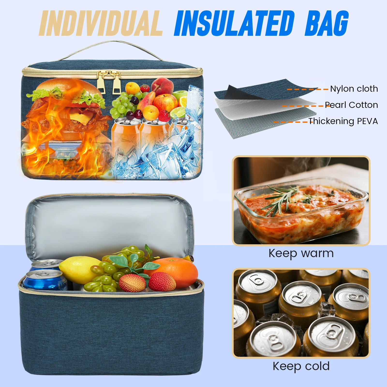 Lunch Backpack Insulated Cooler Picnic Bag Multifunctional Travel Bag Large Capacity Outdoor Picnic Camping Waterproof Backpack
