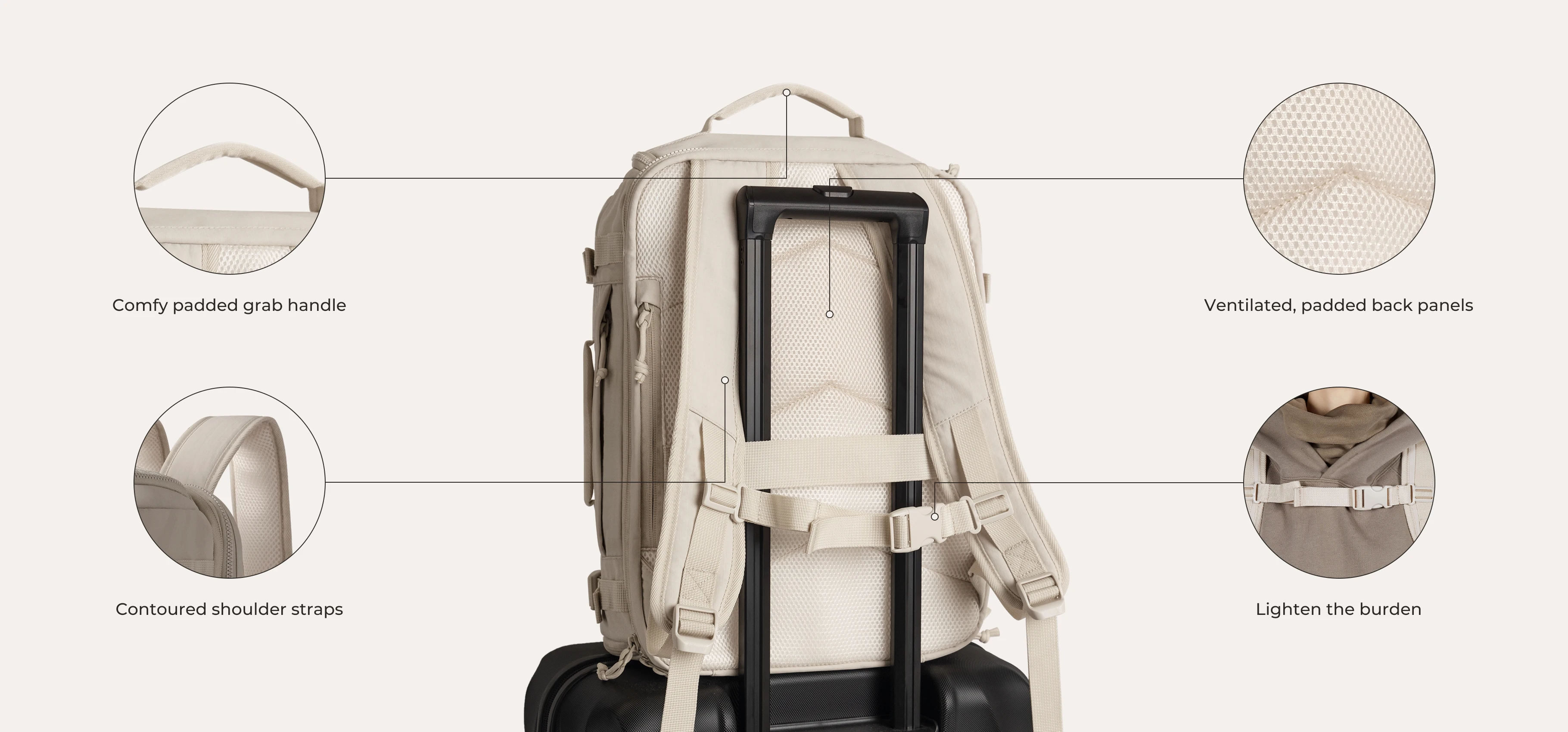 BAGSMART Men's Urban Backpack Travel Backpack MultiFunction Luggage Lightweight Waterproof Backpack Cabin Backpack