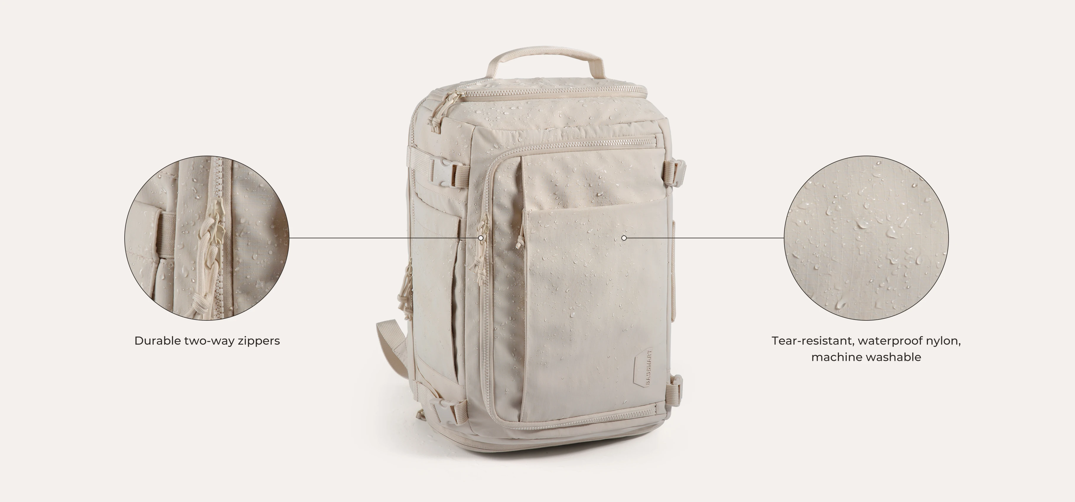BAGSMART Men's Urban Backpack Travel Backpack MultiFunction Luggage Lightweight Waterproof Backpack Cabin Backpack