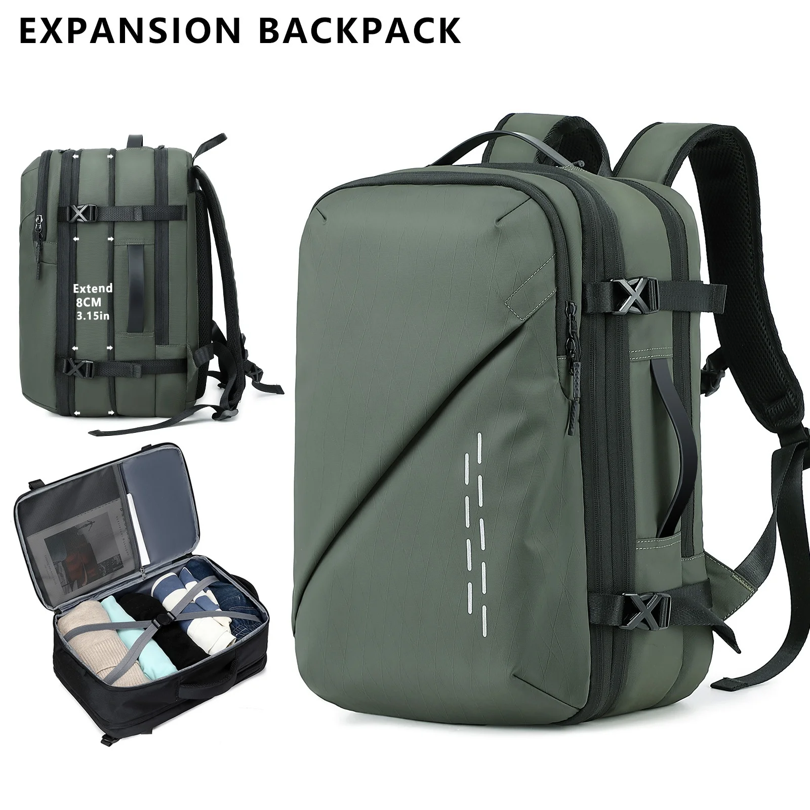 Large Capacity Fashionable Vacuum Compression Backpack, Computer Backpack, Leisure Hiking Backpack
