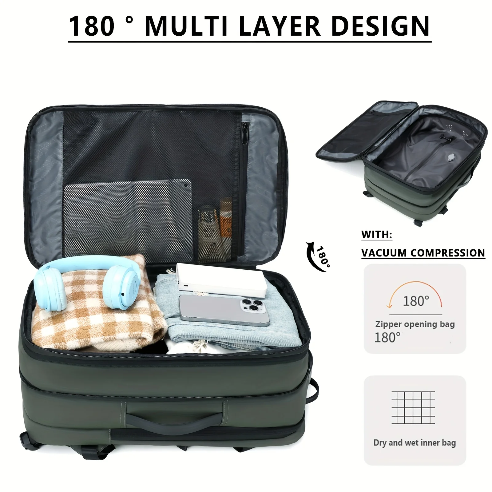 Large Capacity Fashionable Vacuum Compression Backpack, Computer Backpack, Leisure Hiking Backpack