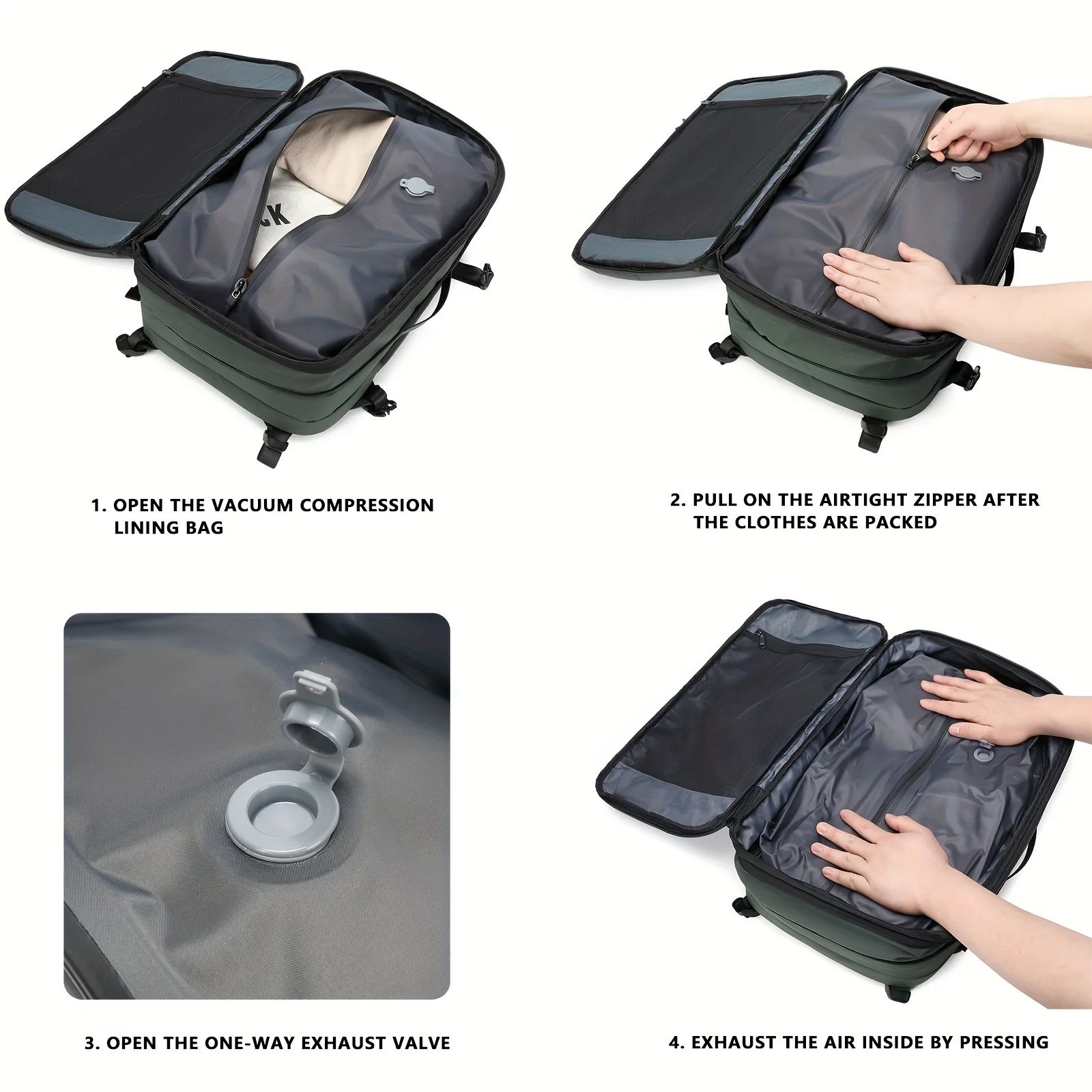 Large Capacity Fashionable Vacuum Compression Backpack, Computer Backpack, Leisure Hiking Backpack