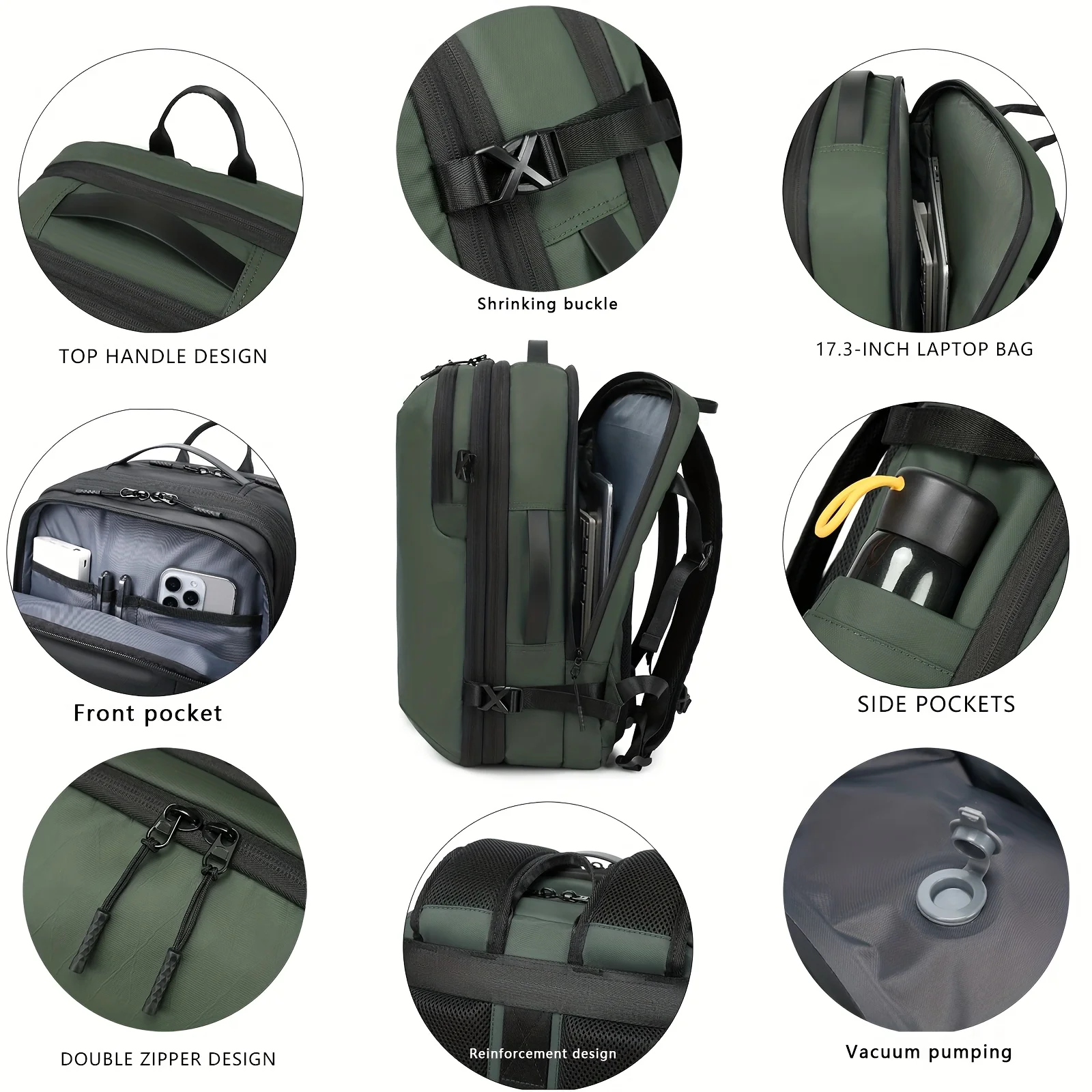 Large Capacity Fashionable Vacuum Compression Backpack, Computer Backpack, Leisure Hiking Backpack