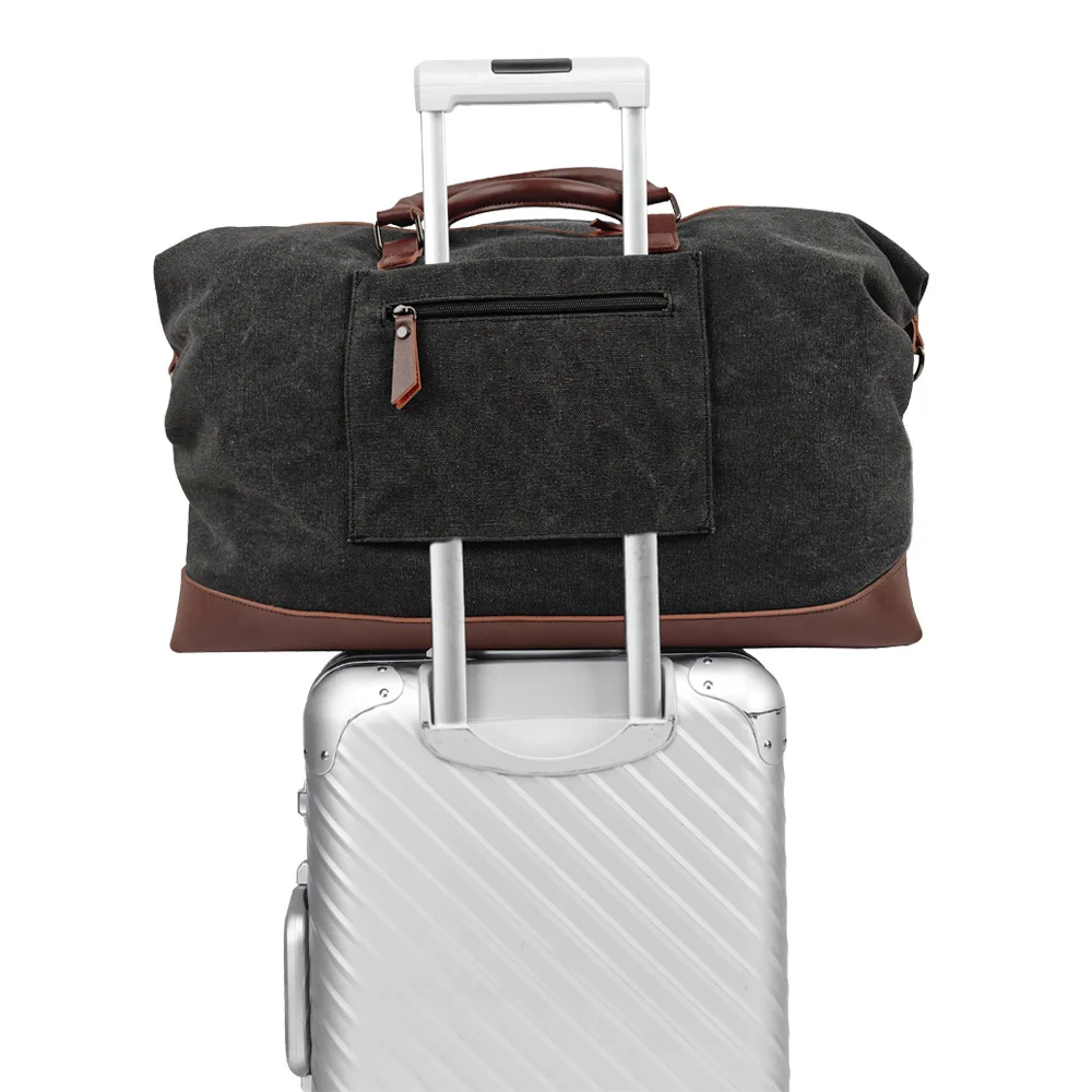 Original Canvas Leather Men Travel Bags Carry on Luggage Bags Men Duffel Bags Travel Tote Large Weekend Bag Overnight