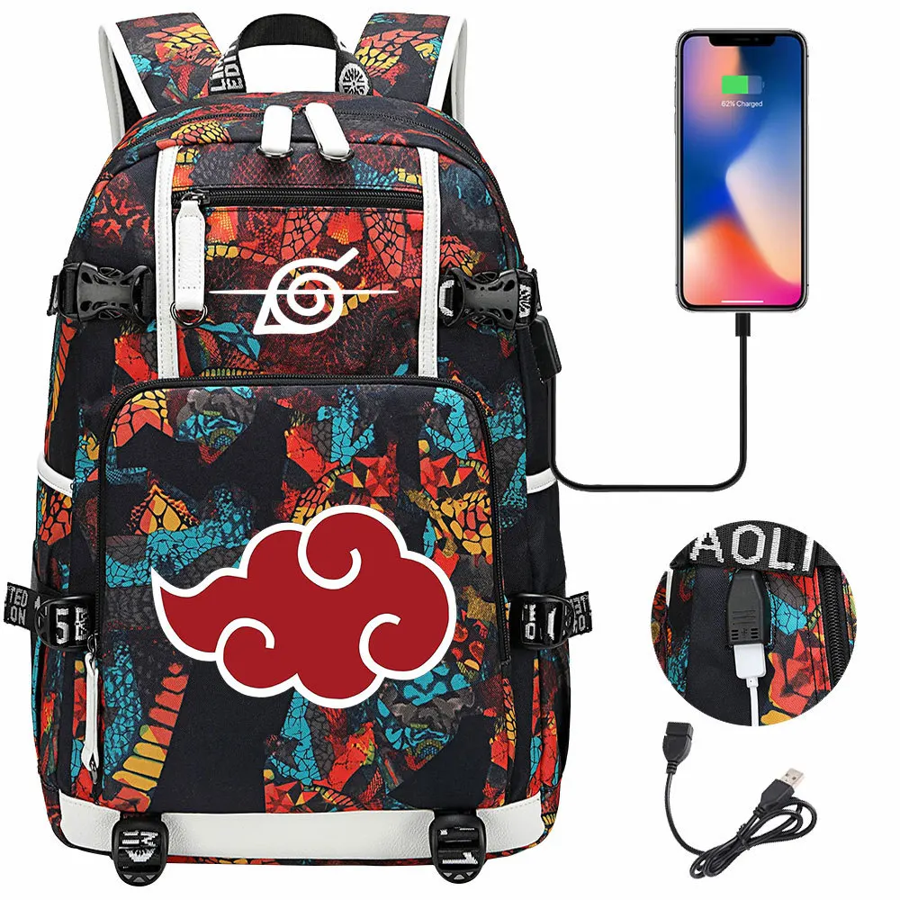 Akatsuki Itachi Sharingan Naruto School Backpack For Girls Boys Black Anime Backpack Schoolbag Capacity Mochilas For Teens Gift