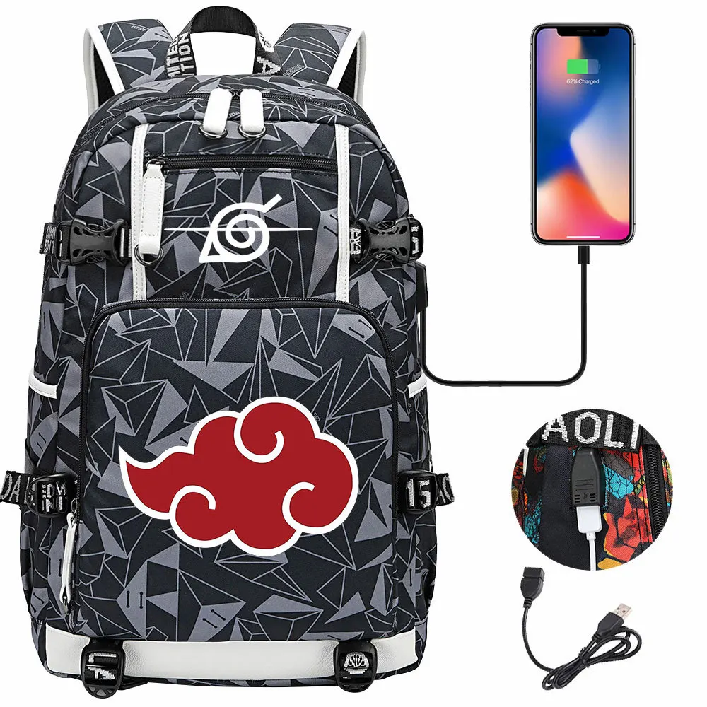 Akatsuki Itachi Sharingan Naruto School Backpack For Girls Boys Black Anime Backpack Schoolbag Capacity Mochilas For Teens Gift
