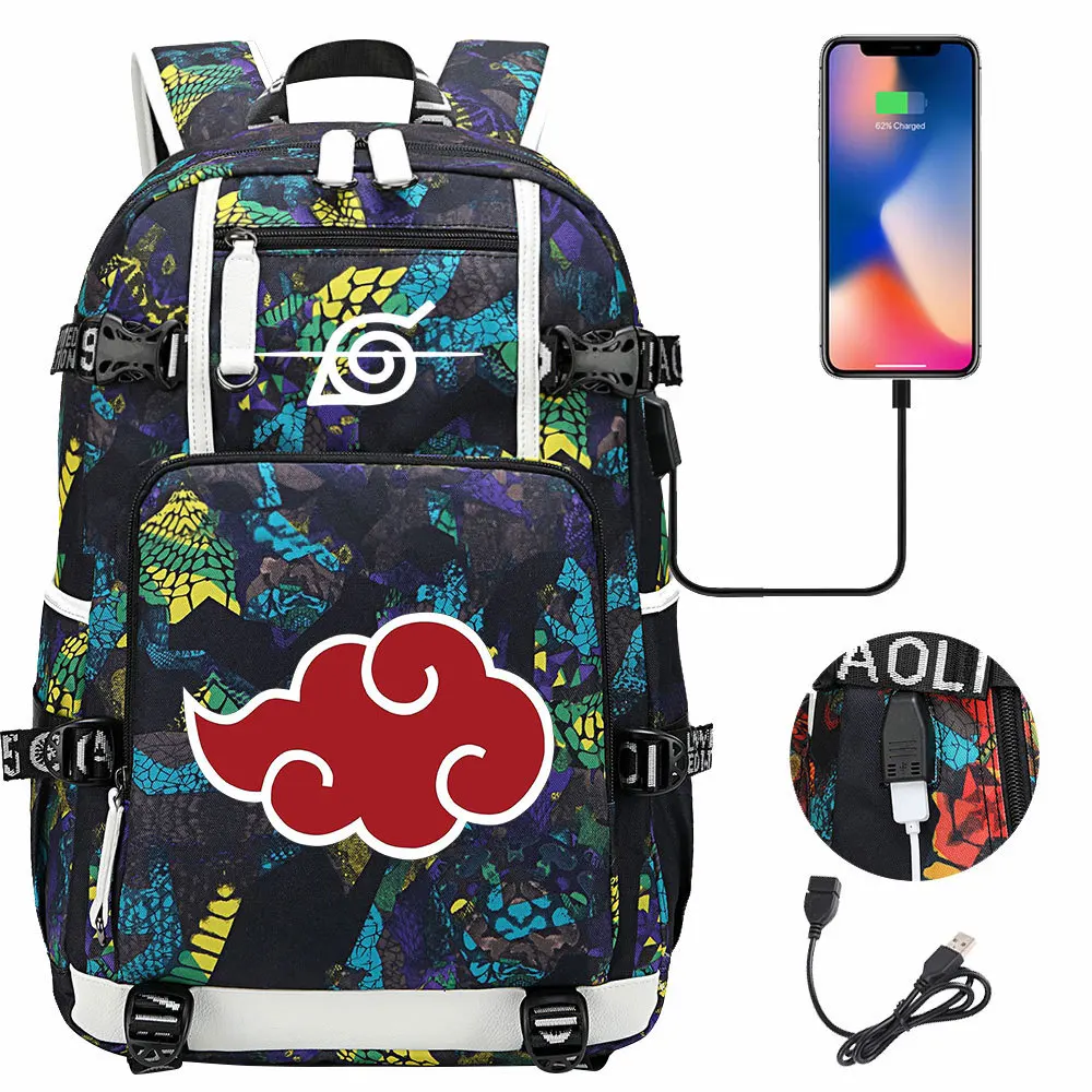 Akatsuki Itachi Sharingan Naruto School Backpack For Girls Boys Black Anime Backpack Schoolbag Capacity Mochilas For Teens Gift
