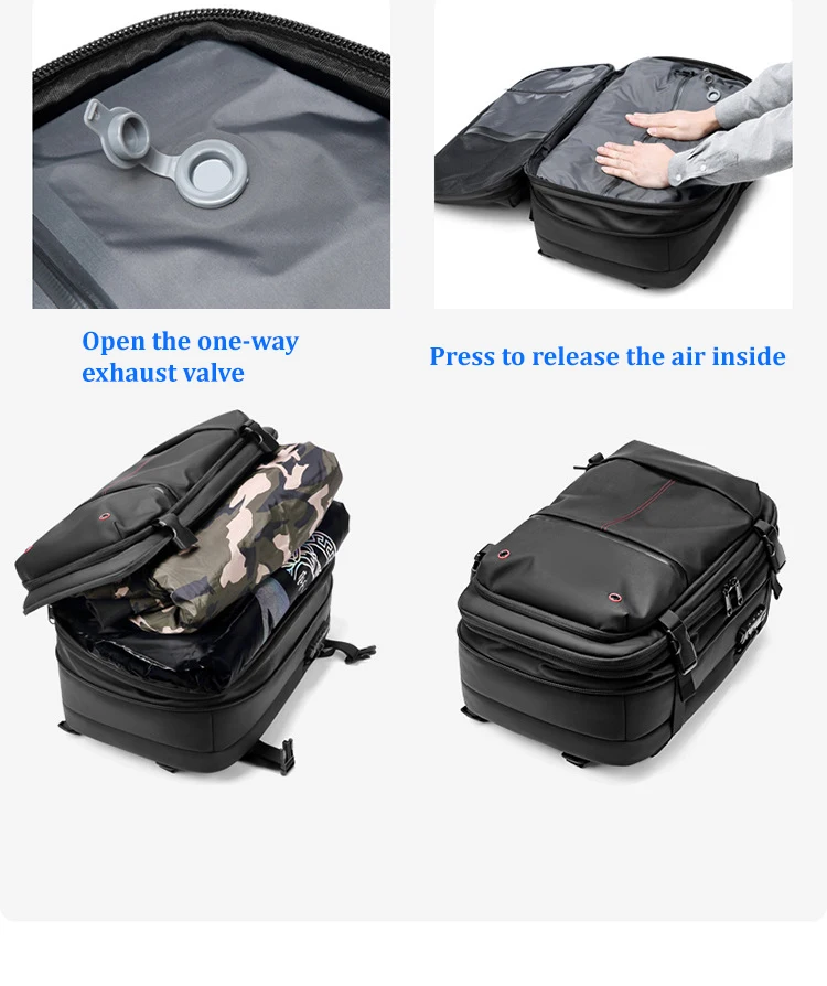 Men Travel Backpack Vacuum Compression Laptop Backpack 17 inch Extended Large Capacity School Backpack Hiking Business Backpack