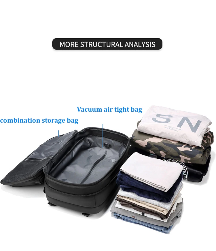 Men Travel Backpack Vacuum Compression Laptop Backpack 17 inch Extended Large Capacity School Backpack Hiking Business Backpack