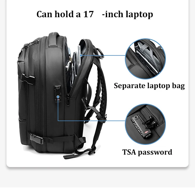 Men Travel Backpack Vacuum Compression Laptop Backpack 17 inch Extended Large Capacity School Backpack Hiking Business Backpack