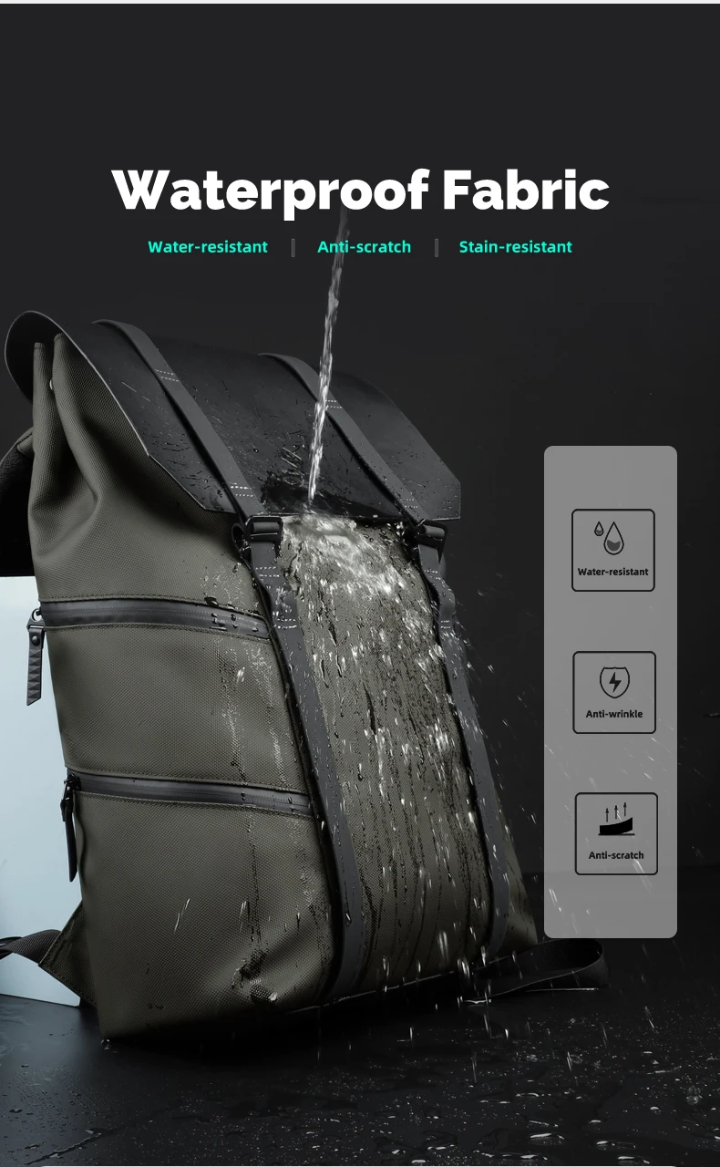 Heroic Knight 15.6" Casual Laptop Backpack Men Waterproof Large Capacity Travel Backpack Fashion Male Business Commuter Bag Pack