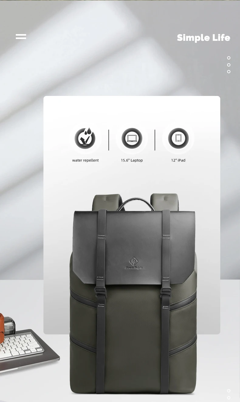 Heroic Knight 15.6" Casual Laptop Backpack Men Waterproof Large Capacity Travel Backpack Fashion Male Business Commuter Bag Pack