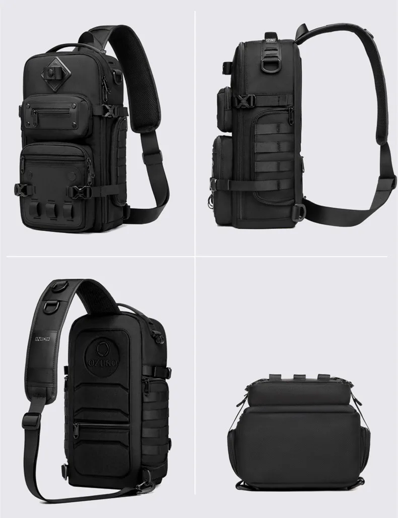 Ozuko Tactical Bag Outdoor Tactical One Shoulder Crossbody Bag High Capacity Waterproof Sports Bag For Man