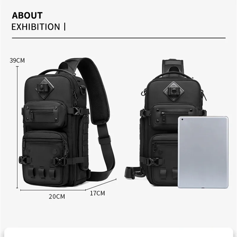 Ozuko Tactical Bag Outdoor Tactical One Shoulder Crossbody Bag High Capacity Waterproof Sports Bag For Man