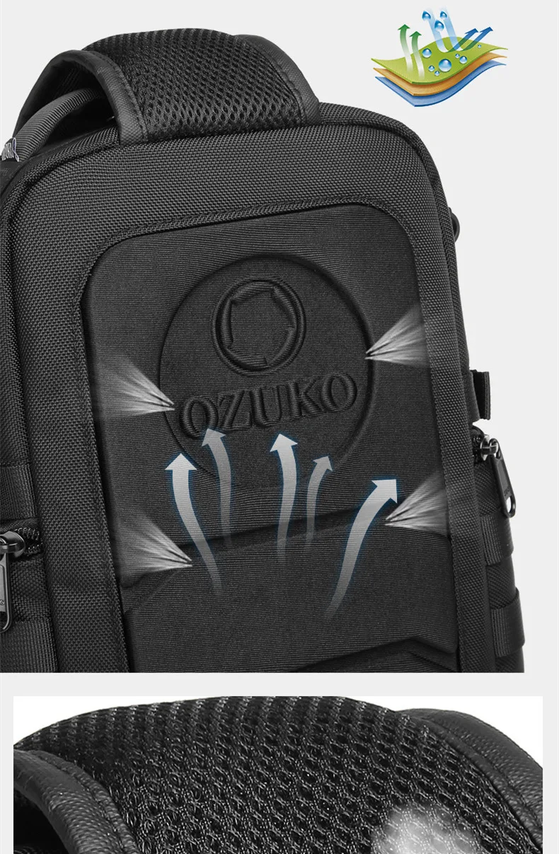Ozuko Tactical Bag Outdoor Tactical One Shoulder Crossbody Bag High Capacity Waterproof Sports Bag For Man