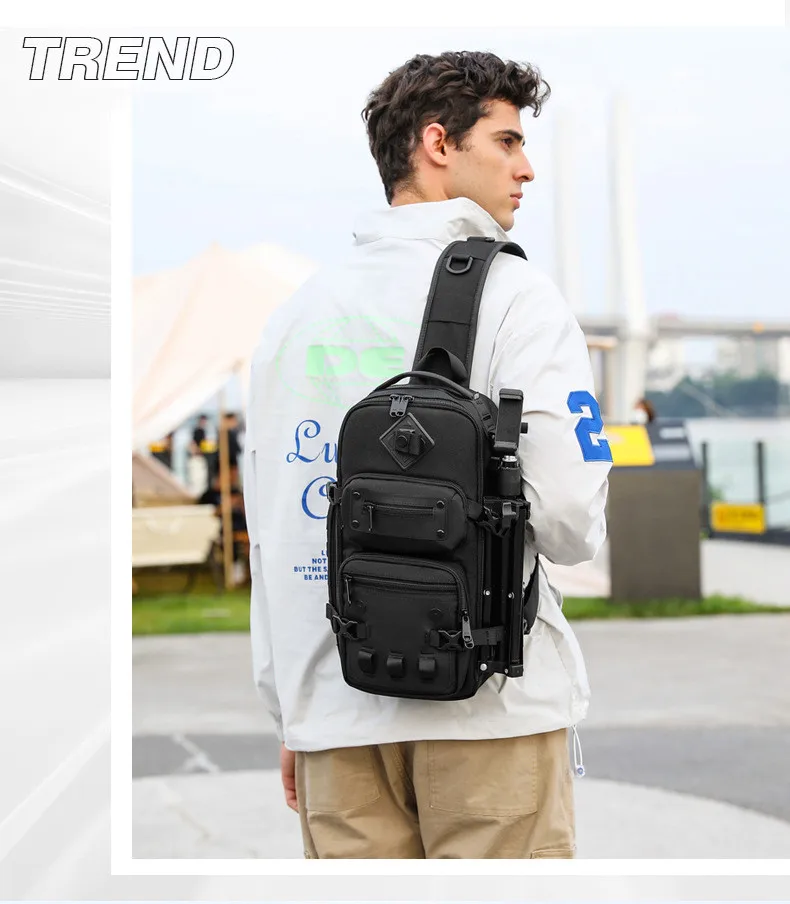 Ozuko Tactical Bag Outdoor Tactical One Shoulder Crossbody Bag High Capacity Waterproof Sports Bag For Man