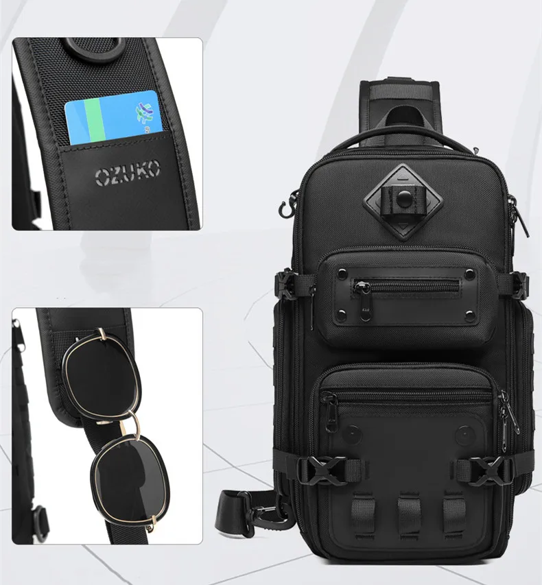 Ozuko Tactical Bag Outdoor Tactical One Shoulder Crossbody Bag High Capacity Waterproof Sports Bag For Man