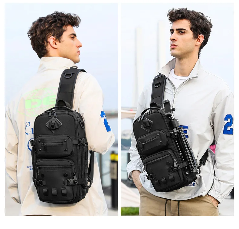Ozuko Tactical Bag Outdoor Tactical One Shoulder Crossbody Bag High Capacity Waterproof Sports Bag For Man