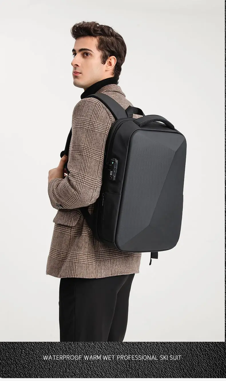 ABS EVA Hard Shell Fashion Multifunction Series Backpack Men Anti Theft Waterproof Laptop Backpack Business Travel Backpack Hot