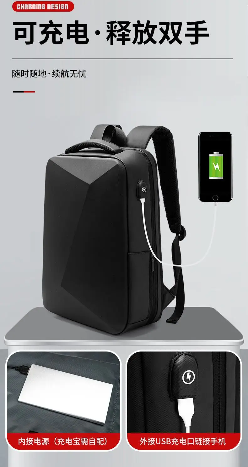 ABS EVA Hard Shell Fashion Multifunction Series Backpack Men Anti Theft Waterproof Laptop Backpack Business Travel Backpack Hot