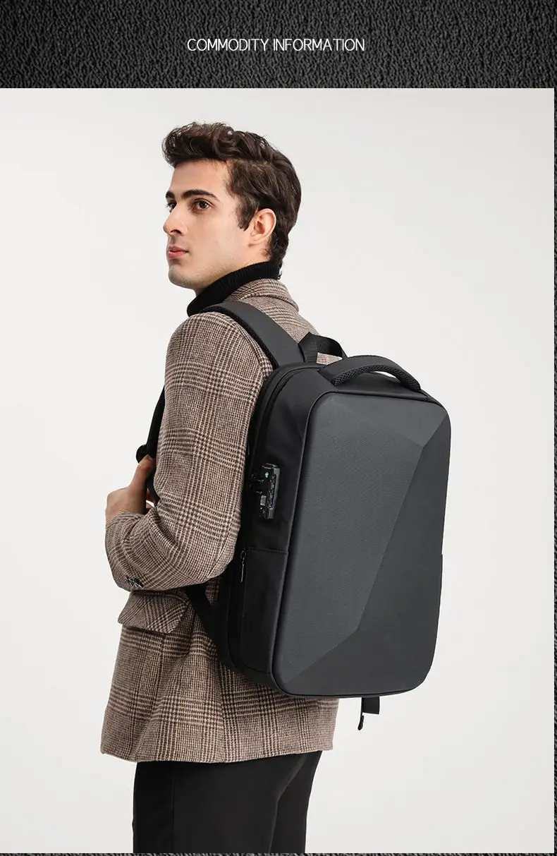 ABS EVA Hard Shell Fashion Multifunction Series Backpack Men Anti Theft Waterproof Laptop Backpack Business Travel Backpack Hot