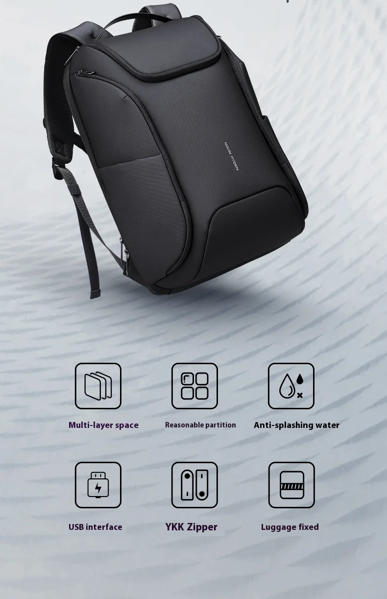 Mark Rydon Laptop Backpacks Multifunctional with WaterProof Big Capacity Daily Work Business Backpack Back Pack