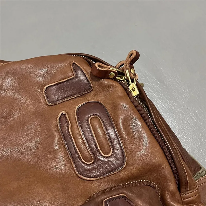 Vintage Luxury Genuine Leather Large Capacity Men's Backpacks Outdoor Daily Travel Handmade Soft Real Cowhide Laptop Schoolbags