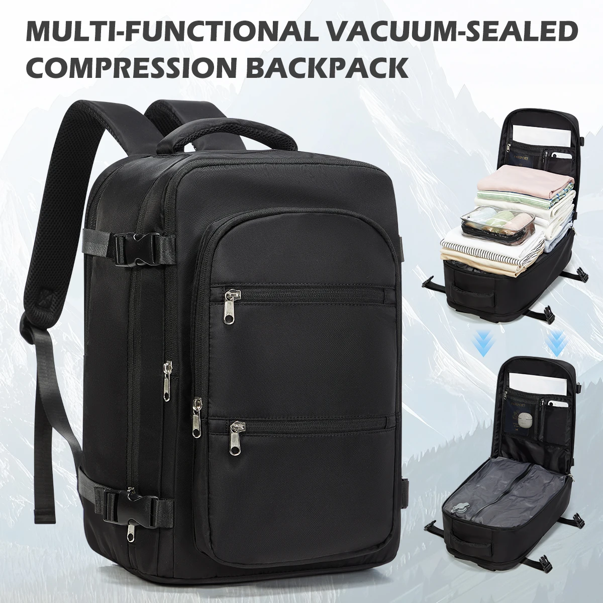 Vacuum Bag for Clothing,Backpack Hand Luggage Aircraft,Travel Essentials Vacuum Backpack Hand Luggage 40x30x20, Men Backpack
