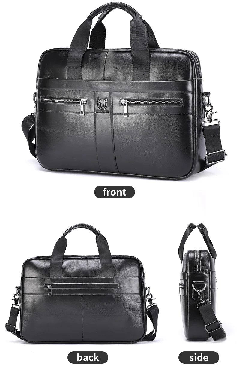 BULLCAPTAIN Men Briefcase Bag High Quality Business Leather Shoulder Messenger Bags Office Handbag 14 inch Laptop Bag