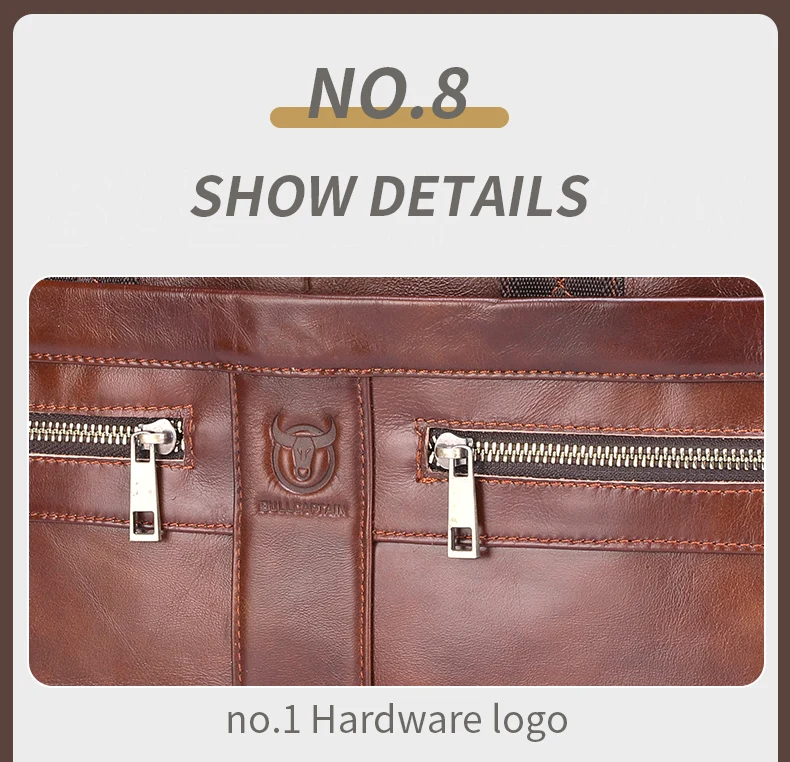 BULLCAPTAIN Men Briefcase Bag High Quality Business Leather Shoulder Messenger Bags Office Handbag 14 inch Laptop Bag
