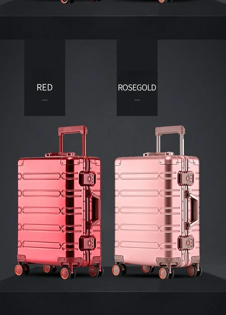 EU STOCK All Aluminum Travel Suitcase high-quality Business Rolling Luggage on Wheels Trolley 20inch Carry-Ons Cabin Suitcase