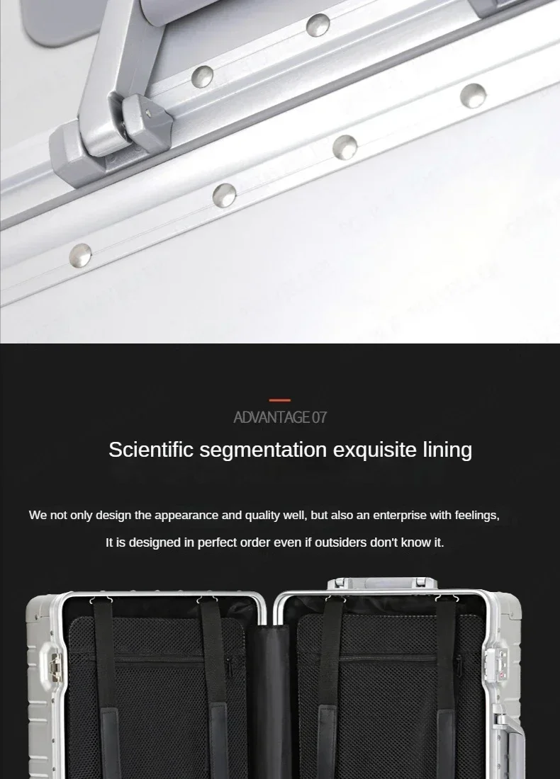 EU STOCK All Aluminum Travel Suitcase high-quality Business Rolling Luggage on Wheels Trolley 20inch Carry-Ons Cabin Suitcase