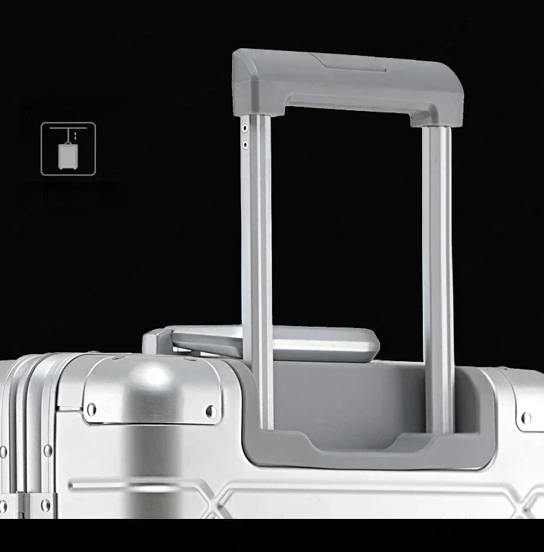 EU STOCK All Aluminum Travel Suitcase high-quality Business Rolling Luggage on Wheels Trolley 20inch Carry-Ons Cabin Suitcase