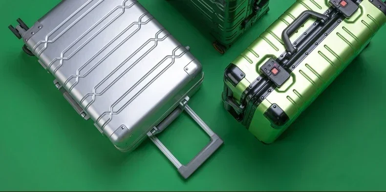 EU STOCK All Aluminum Travel Suitcase high-quality Business Rolling Luggage on Wheels Trolley 20inch Carry-Ons Cabin Suitcase