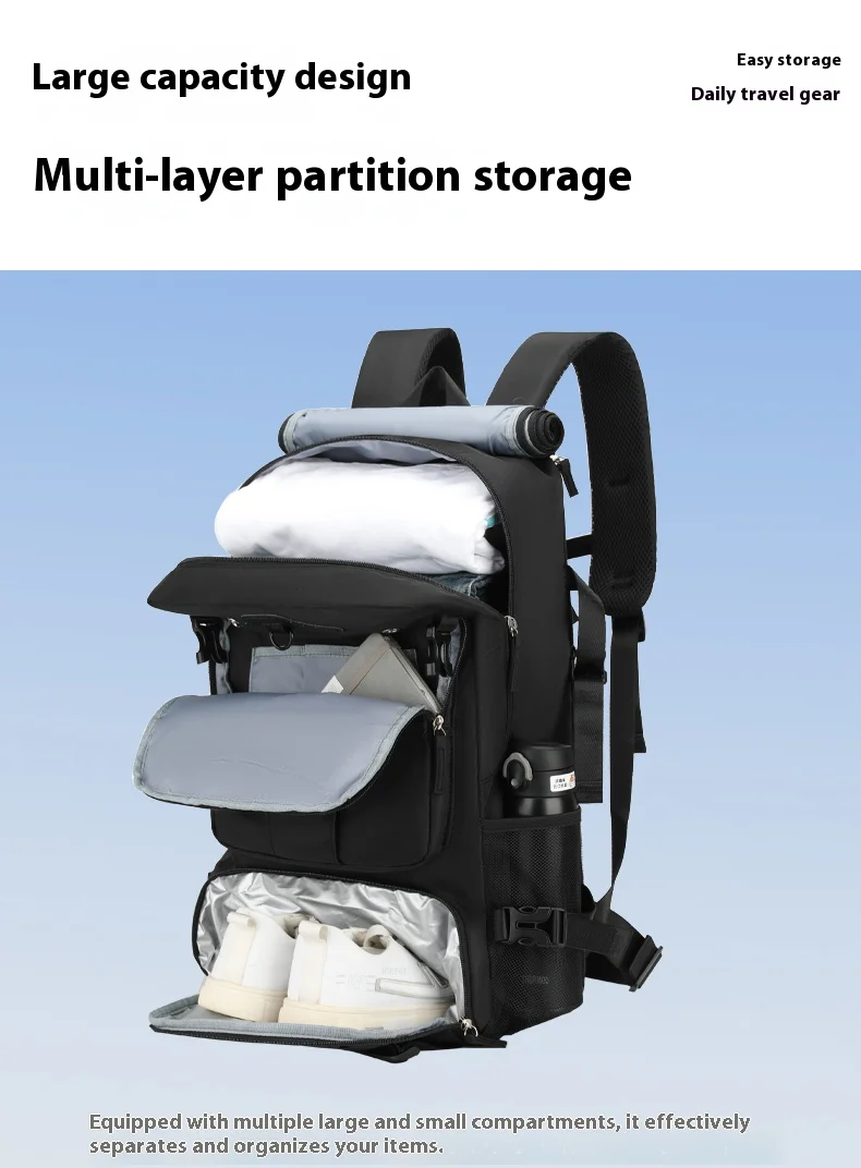 Cross Border Backpack for Men with a High-End Feel, Large Capacity Crossbody Backpack, Portable Travel Bag, Outdoor Hiking Backp