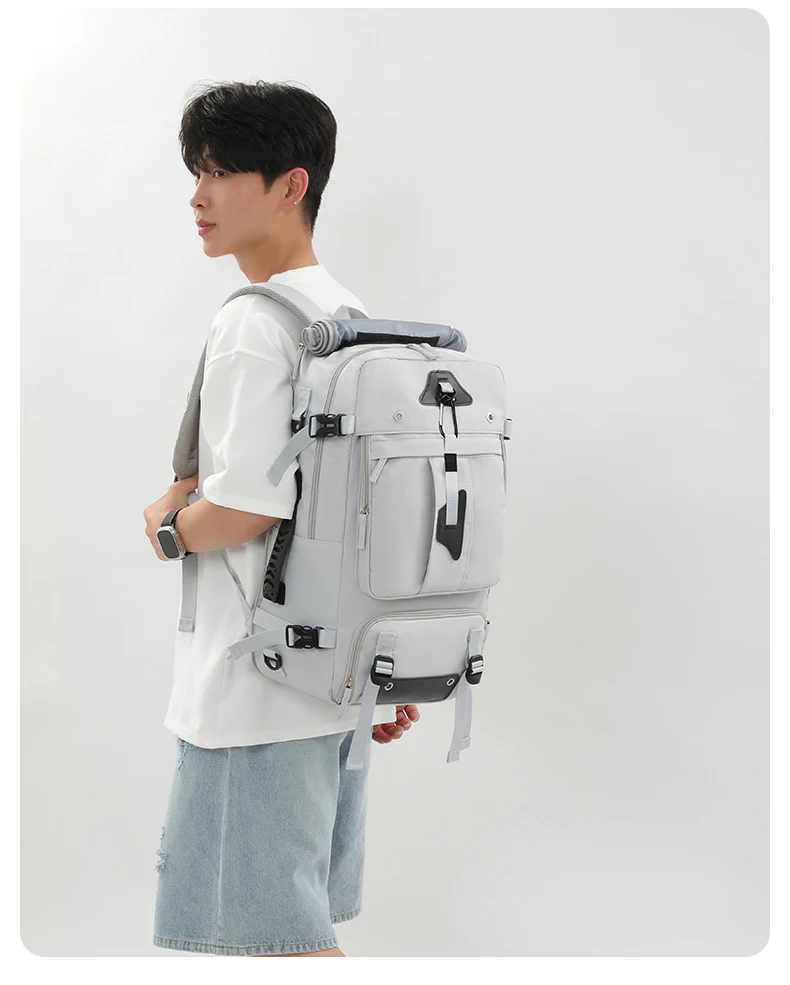 Cross Border Backpack for Men with a High-End Feel, Large Capacity Crossbody Backpack, Portable Travel Bag, Outdoor Hiking Backp