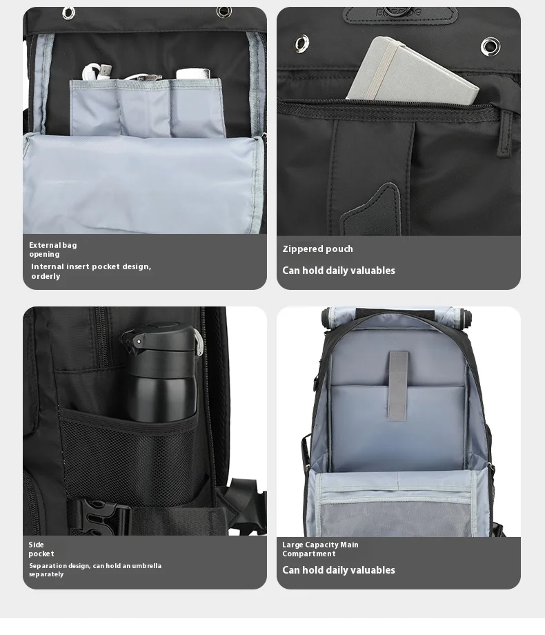 Cross Border Backpack for Men with a High-End Feel, Large Capacity Crossbody Backpack, Portable Travel Bag, Outdoor Hiking Backp