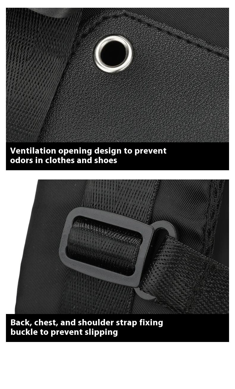 Cross Border Backpack for Men with a High-End Feel, Large Capacity Crossbody Backpack, Portable Travel Bag, Outdoor Hiking Backp