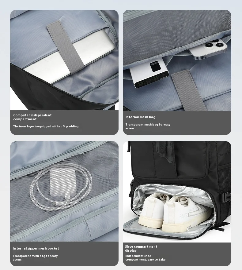 Cross Border Backpack for Men with a High-End Feel, Large Capacity Crossbody Backpack, Portable Travel Bag, Outdoor Hiking Backp