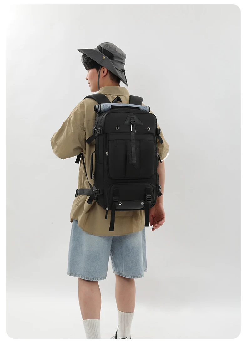Cross Border Backpack for Men with a High-End Feel, Large Capacity Crossbody Backpack, Portable Travel Bag, Outdoor Hiking Backp