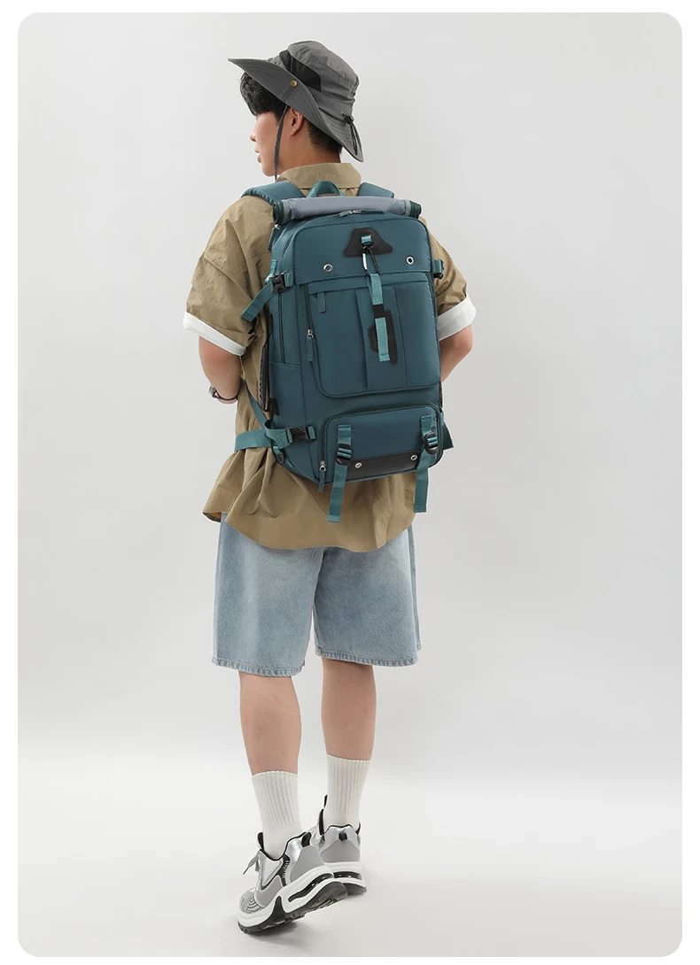 Cross Border Backpack for Men with a High-End Feel, Large Capacity Crossbody Backpack, Portable Travel Bag, Outdoor Hiking Backp