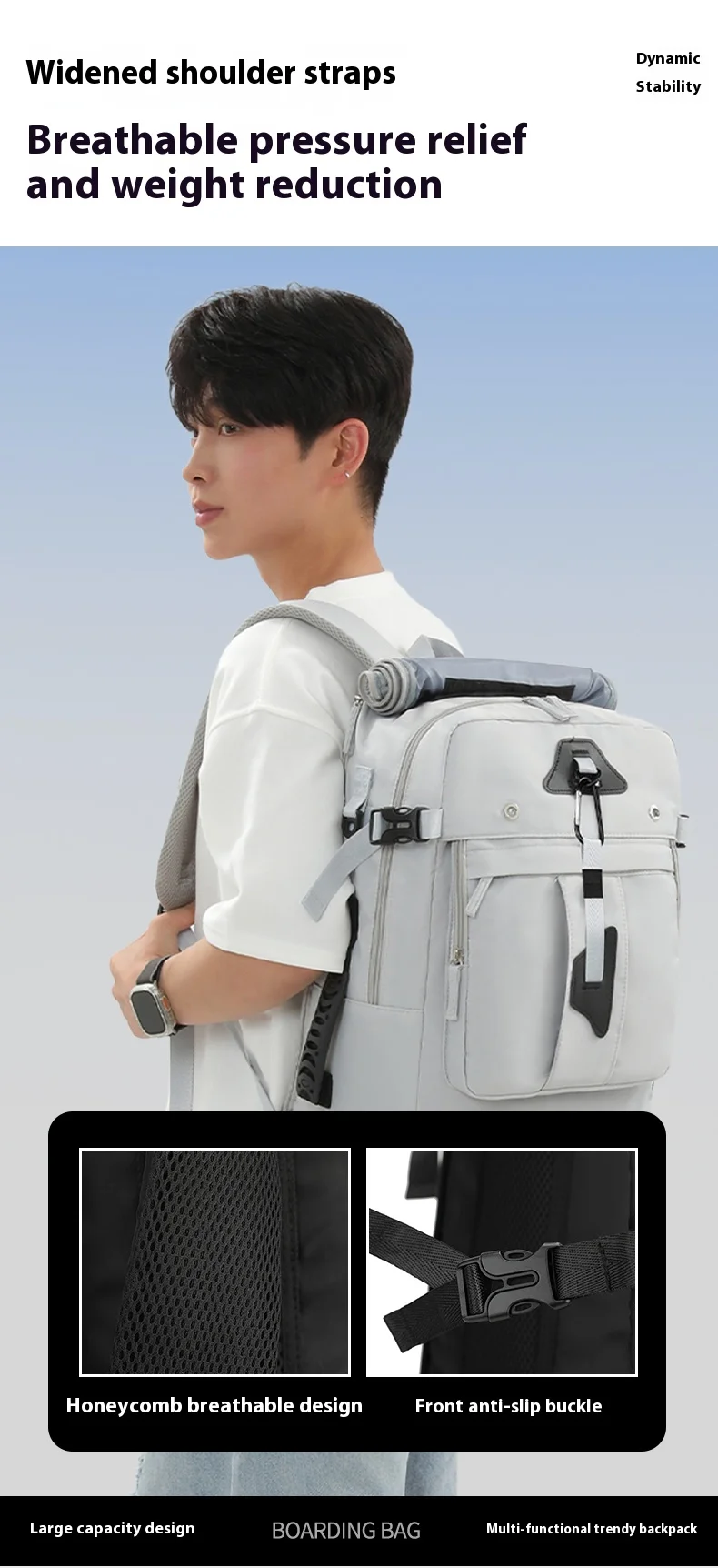 Cross Border Backpack for Men with a High-End Feel, Large Capacity Crossbody Backpack, Portable Travel Bag, Outdoor Hiking Backp