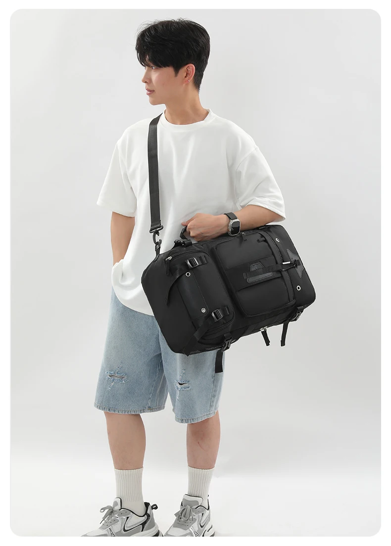 Cross Border Backpack for Men with a High-End Feel, Large Capacity Crossbody Backpack, Portable Travel Bag, Outdoor Hiking Backp