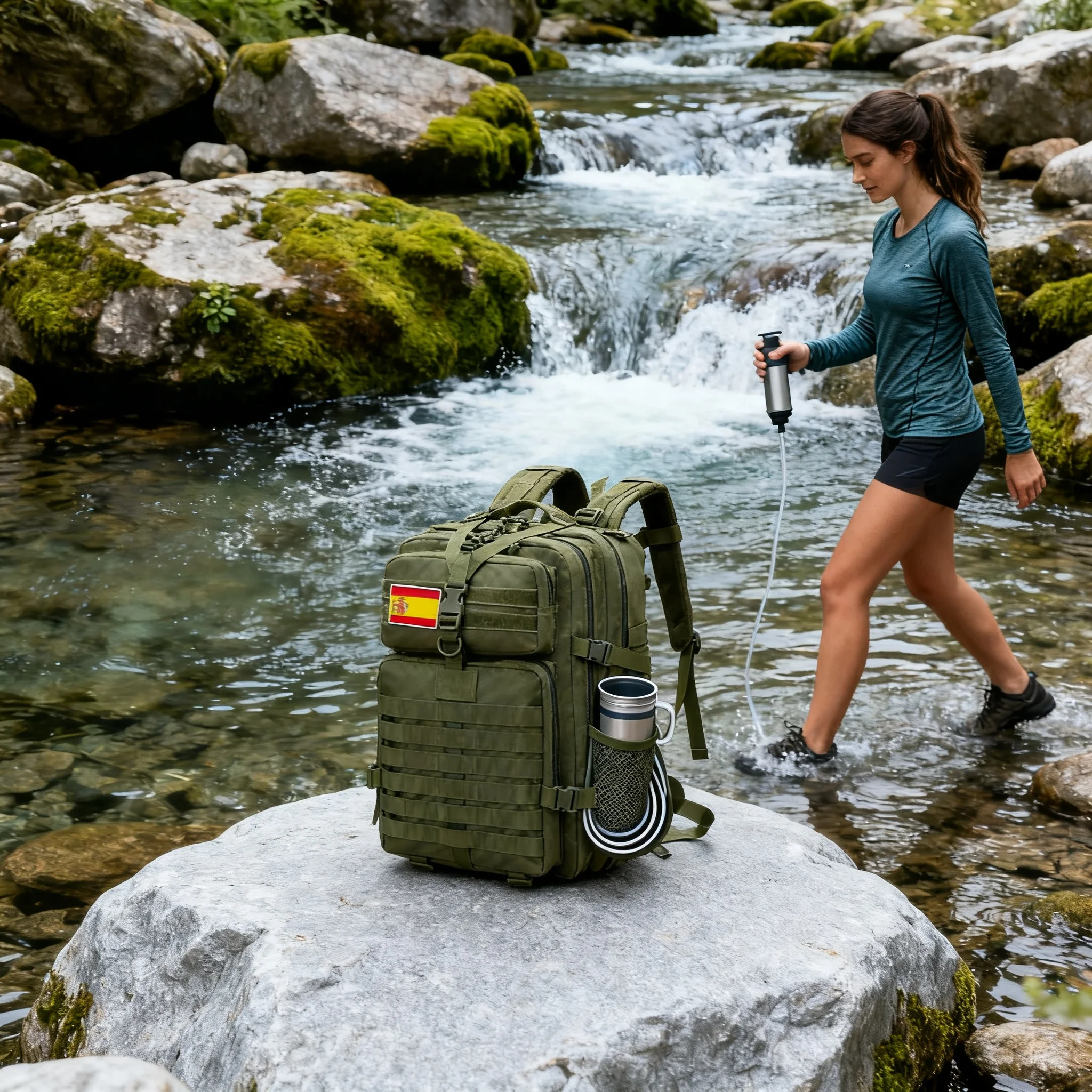 Spain Warehouse 3-Day Assault Pack 50L Tactical Backpack Molle System Camouflage Waterproof Large Capacity Outdoor Camping Bag