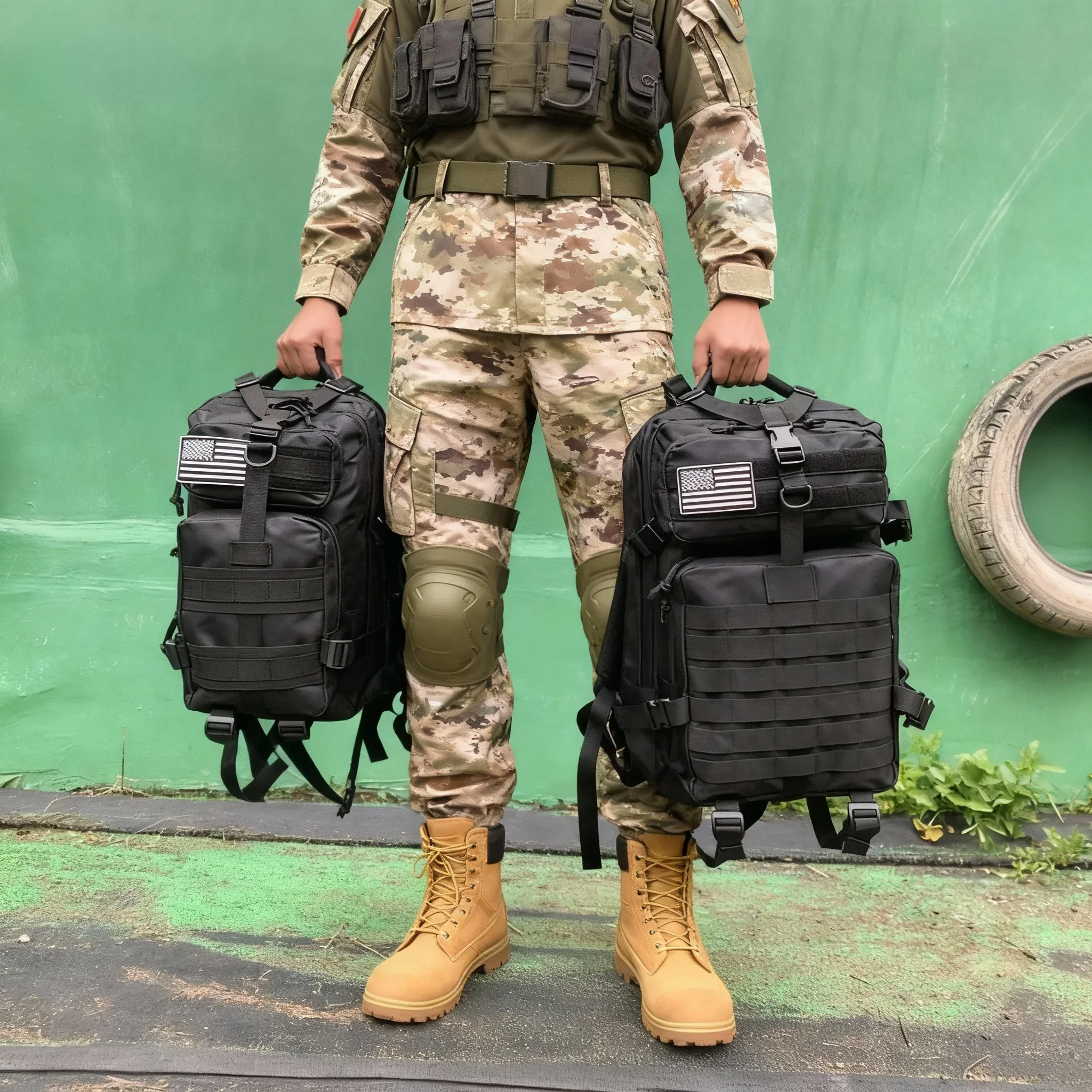 Spain Warehouse 3-Day Assault Pack 50L Tactical Backpack Molle System Camouflage Waterproof Large Capacity Outdoor Camping Bag