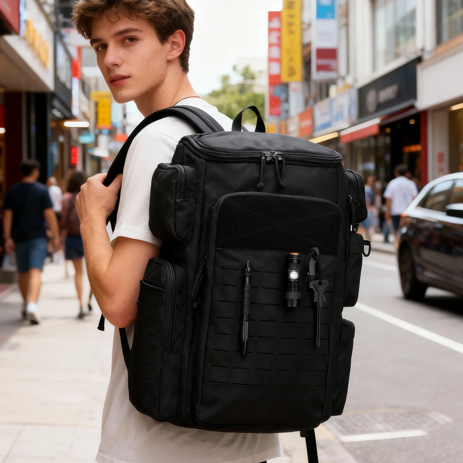 Men's Duffel Bag with Large Capacity Modular System, Multi-Compartment Design with Shoe Storage Space