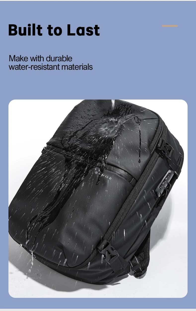 BANGE Anti-Theft Vacuum Compression Backpacks Men Travel Backpack Lock Bag Large Capacity 16 Laptop Bags For School Cabin Bags