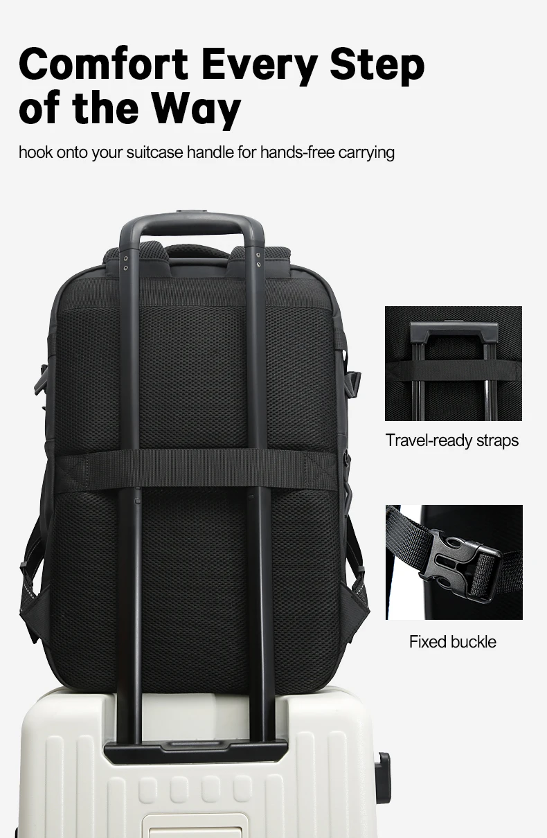 BANGE Anti-Theft Vacuum Compression Backpacks Men Travel Backpack Lock Bag Large Capacity 16 Laptop Bags For School Cabin Bags