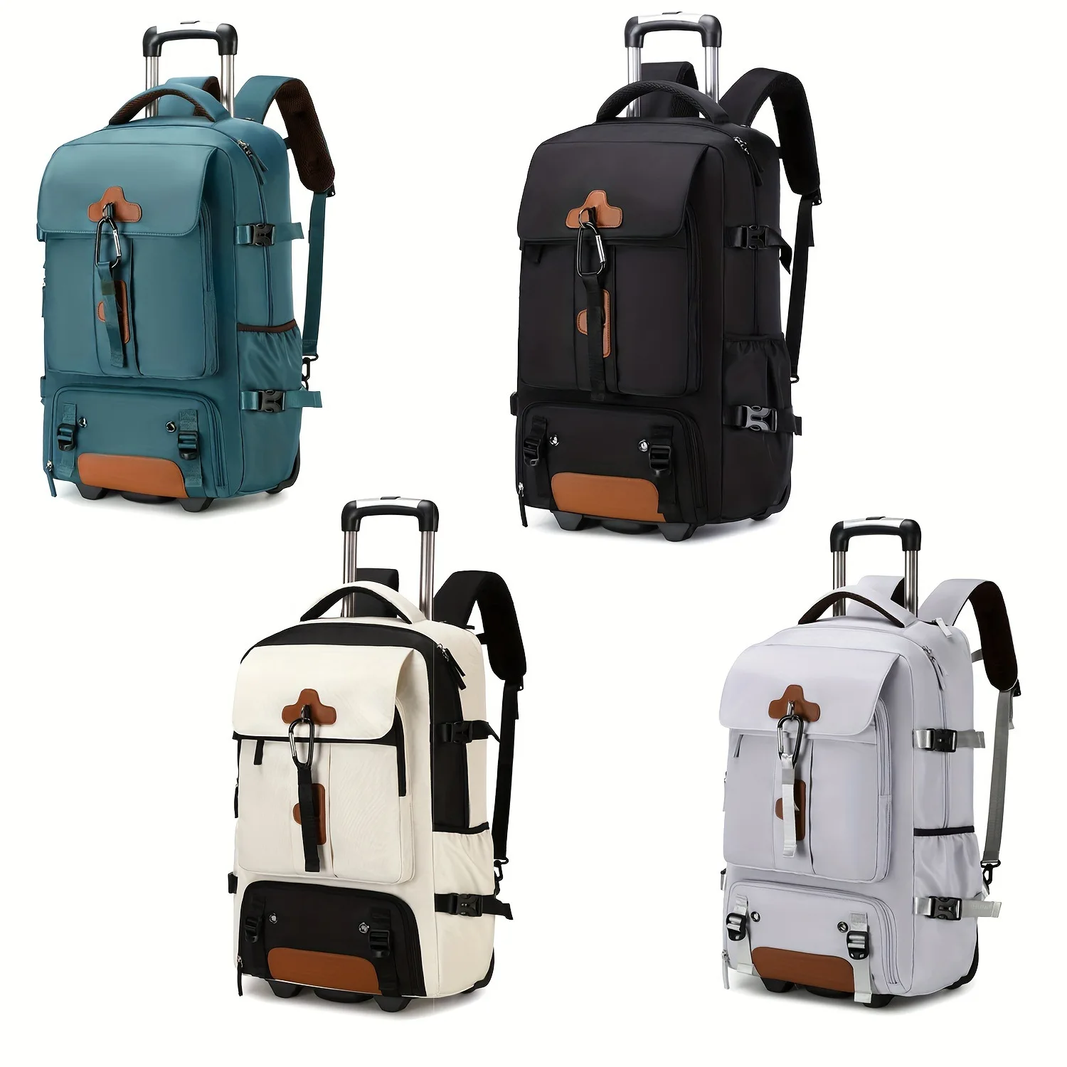 Rolling Backpack Large Capacity Travel Backpack with Wheels Carry On Luggage Backpack for Men Outdoor Trolley Travel Backpack